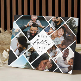 Placa Expositora Best Father Ever Modern Photo Collage Keepsake