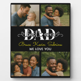 Placa Expositora Best Father Ever Personalized Photo Collage