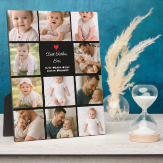 Placa Expositora Best Father Ever Photo Collage | Personalized 