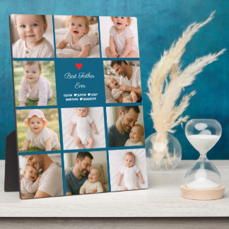 Placa Expositora Best Father Ever Photo Collage | Personalized 