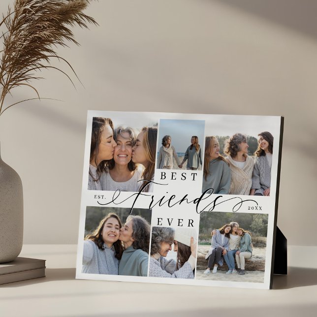 Placa Expositora Best Friends Ever Script Photo Collage Keepsake (Best Friends Ever Script Photo Collage Keepsake Plaque)