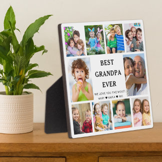 Placa Expositora Best Grandpa Ever Grandkids 10 photo Collage   