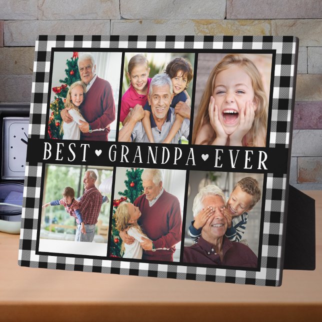 Placa Expositora Best Grandpa Ever Hearts Photo Collage Keepsake  (Subido por el creador)
