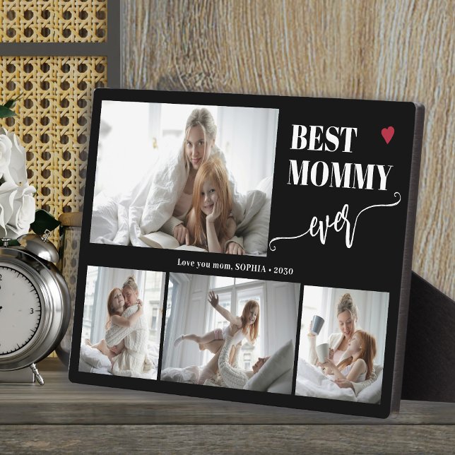 Placa Expositora Best mom ever photo collage black (Subido por el creador)