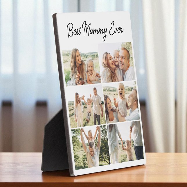 Placa Expositora Best Mommy Ever Custom 6 Photo Collage (Subido por el creador)