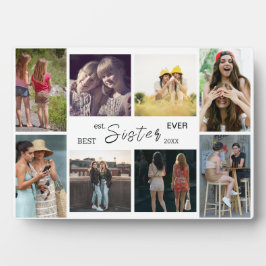 Placa Expositora Best Sister Ever – 8 Photo Collage Plaque