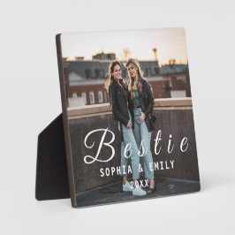 Placa Expositora Bestie Photo Collage Plaque – Names & Year Gift