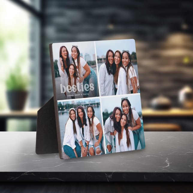 Placa Expositora Bestie Trendy Typography 4 Photo Keepsake (Subido por el creador)