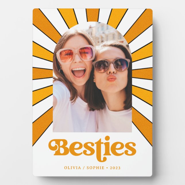 Placa Expositora Besties | Boho Retro Sun y Photo Best Friends (Frente)