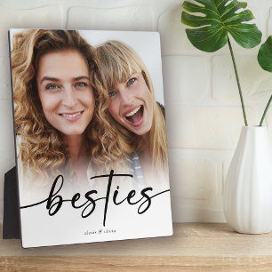 Placa Expositora Besties Calligraphy Script Names Photo