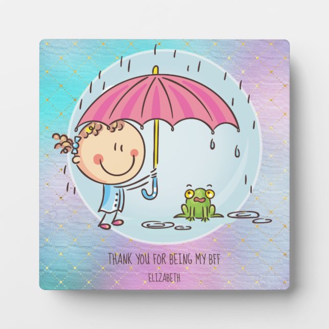 Placa Expositora BFF lindo Besties Kawaii regalos para Chicas amigo (Frente)