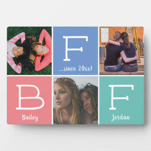 Placa Expositora BFF Mejor Amigos Besties 3 fotos Collage Pastels