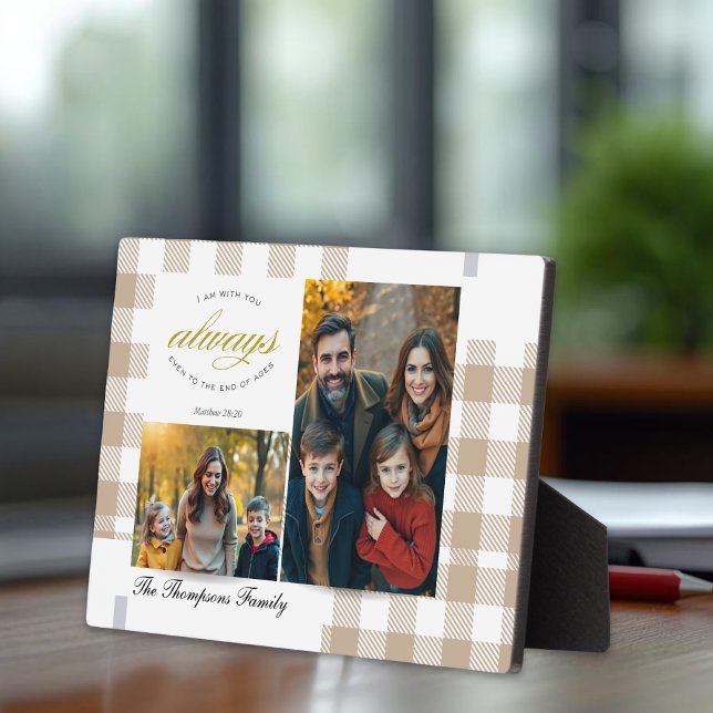 Placa Expositora Bible Verse Beige Family Photo Collage Scripture (Subido por el creador)