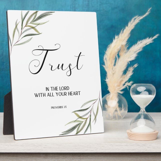 Placa Expositora Bible verse Proverbs leaves scripture  Plaque (Lado)