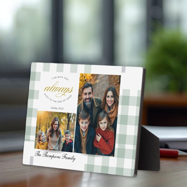 Placa Expositora Bible Verse Sage Family Photo Collage Scripture (Subido por el creador)