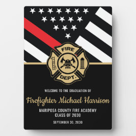 Placa Expositora Bienvenida a bomberos graduados de la Línea Roja