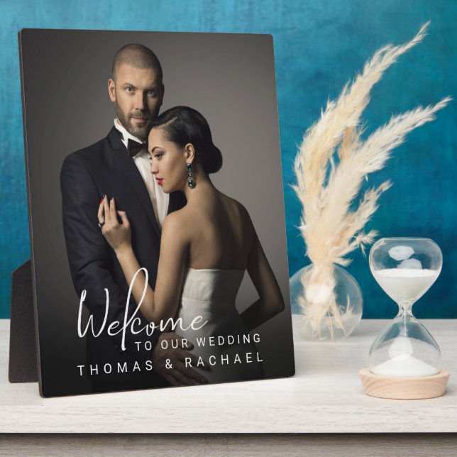 Placa Expositora Bienvenida Boda de fotos personalizado (Lado)