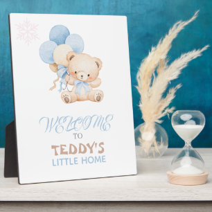 Placa Expositora Bienvenido a Teddy Bear Home Diseño Acuarela