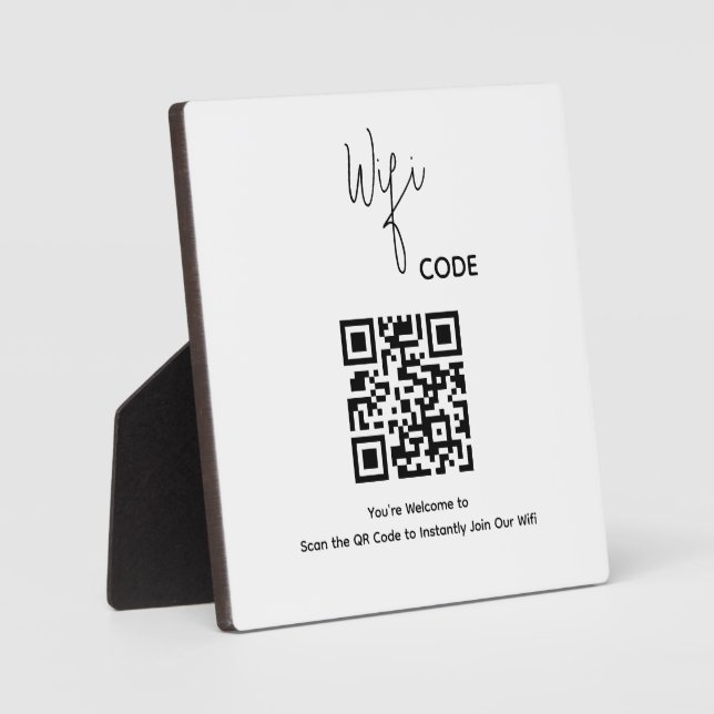 Placa Expositora Bienvenido al análisis de código QR para conectar  (Anverso)