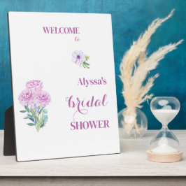 Placa Expositora Bienvenido Ranunculus Bridal Shower Personalizado