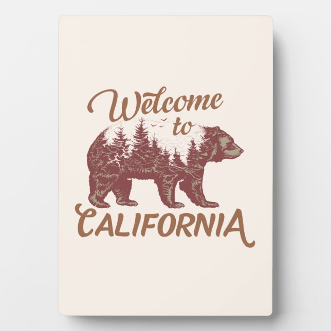 Placa Expositora Bienvenidos a California Bear (Frente)