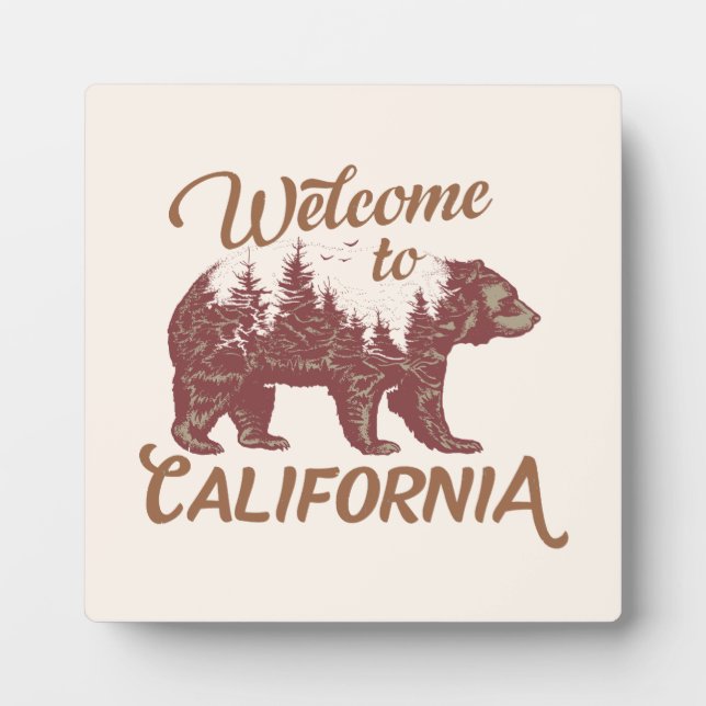 Placa Expositora Bienvenidos a California Bear (Frente)