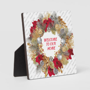 PLACA EXPOSITORA BIENVENIDOS A NUESTRA CASA   NAVIDADES