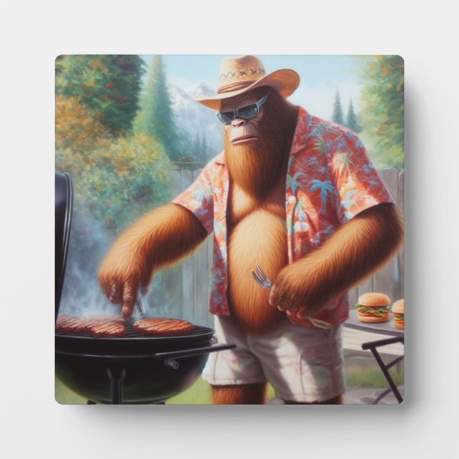Placa Expositora Bigfoot Asando Hamburguesas (Frente)