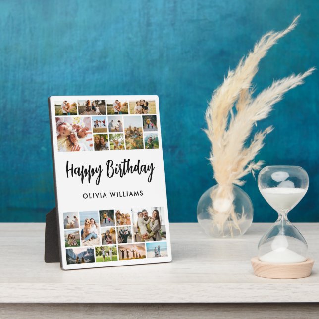 Placa Expositora Birthday Personalized 24 Photo Collage (Lado)