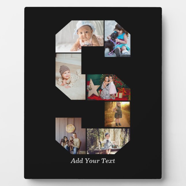 Placa Expositora Black and White Letter S Photo Collage (Frente)