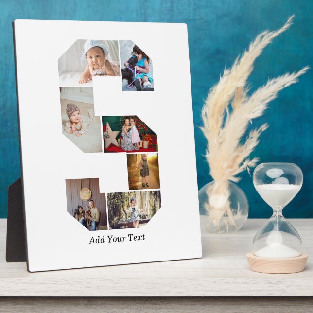 Placa Expositora Black and White Letter S Photo Collage (Lado)