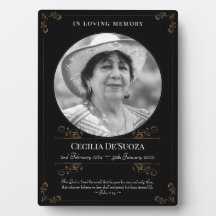 Black Gold Swirls Classic Memorial Personalizado P