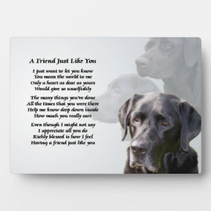 Placa Expositora Black Labrador Friend Poem Plaque