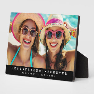 Placa Expositora Black Modern Besties Friendship Heart Photo