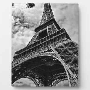 Placa Expositora Black White Eiffel Tower Paris Europe Travel