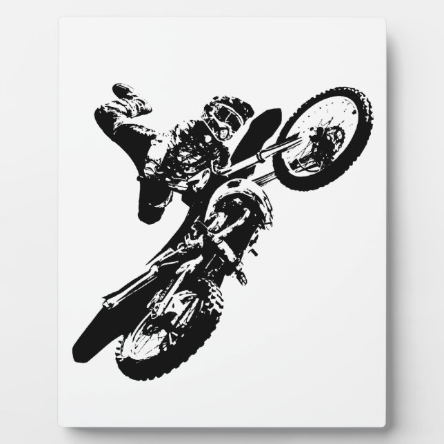 Placa Expositora Black White Pop Art Motocross Motoryle Sport (Frente)