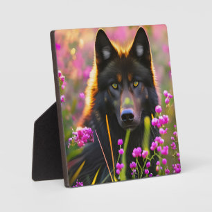 Placa Expositora Black wolf  in pink flowers  