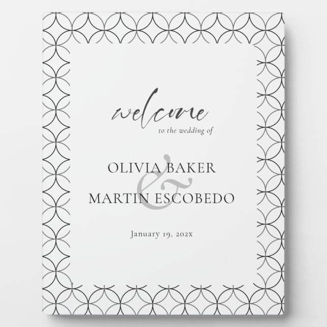 Placa Expositora Blanco negro Minimalista elegante (Frente)