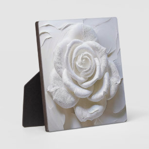 Placa Expositora Blanco Sobre Blanco - Rosa Esculpida