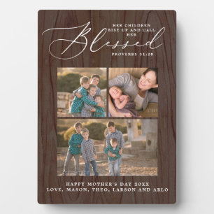 Placa Expositora Blessed Mom Proverbs 31 Scripture 3 Collage de fot