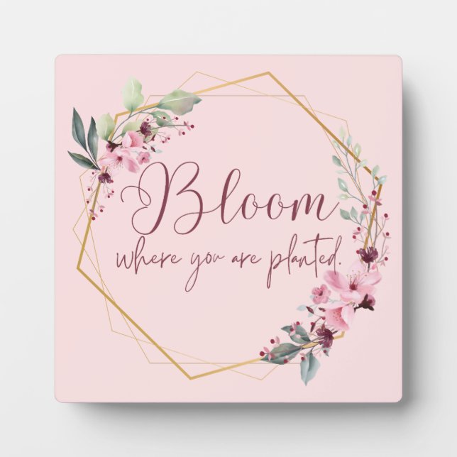 Placa Expositora Bloom Donde Se Plantan Tabletop Plaque (Frente)