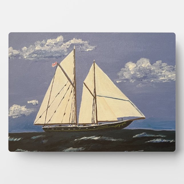 Placa Expositora Bluenose, un barco de carreras (Frente)