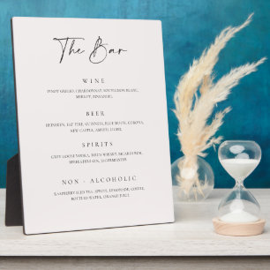 Placa Expositora Boda Bar Bebida Menú Recepción Rótulo Plaque C100