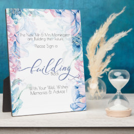 Placa Expositora Boda | Bloque de construcción BLue Pink Peonies