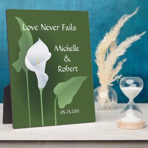 Placa Expositora Boda Calla Lily Green Personalizado Plaque