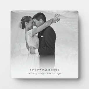 Placa Expositora Boda clásico simple de gradiente blanco