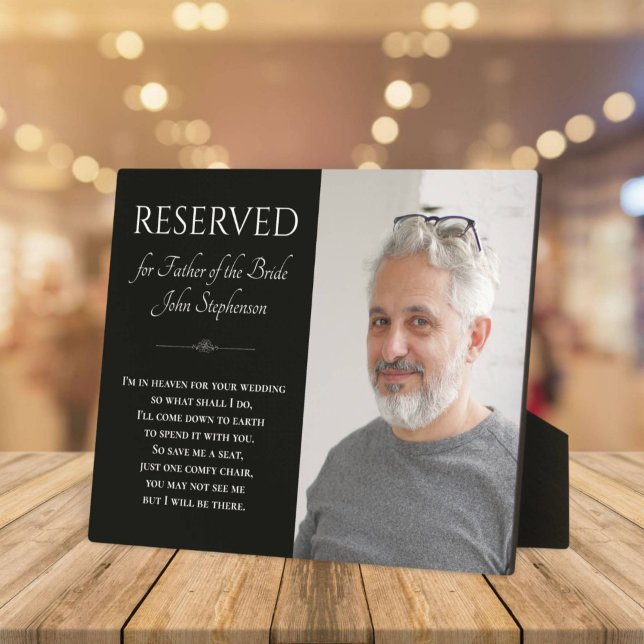 Placa Expositora Boda conmemorativo del padre negro de la novia (Subido por el creador)