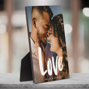 Placa Expositora Boda de amor moderno Familia de caligrafía simple