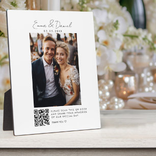 Placa Expositora Boda de código QR fotográfico