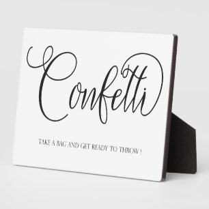 Placa Expositora Boda de Confetti signo Tabletop Plaque con Easel